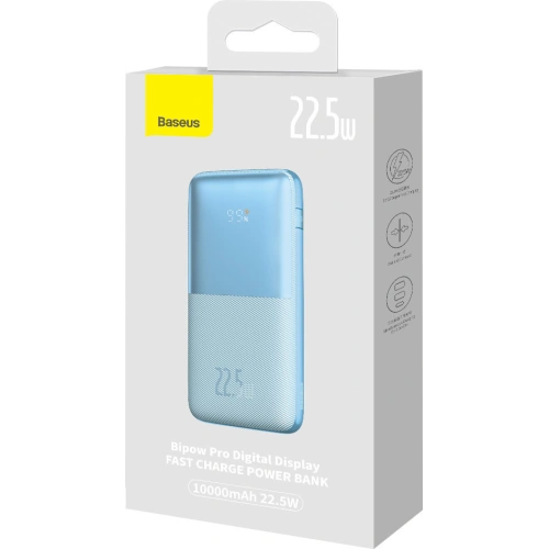 Buy Baseus Bipow Pro powerbank 10000mAh 22.5W + USB 3A cable 0.3m blue - BSU3344BLU - {ean13} - Home Screen Store Europe