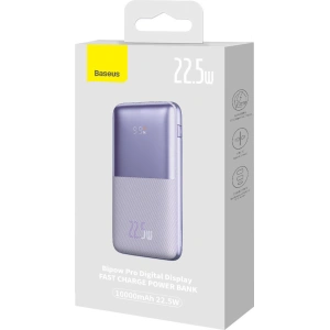 Powerbank Baseus Bipow Pro 10000mAh 22.5W + kabel USB 3A 0.3m fioletowy