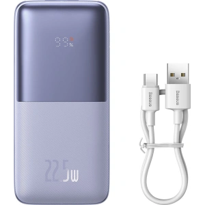 Powerbank Baseus Bipow Pro 10000mAh 22.5W + kabel USB 3A 0.3m fioletowy