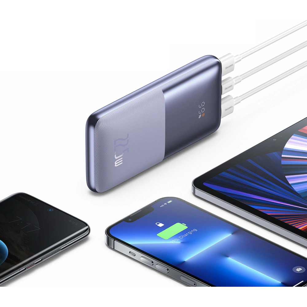 Powerbank Baseus Bipow Pro 10000mAh 22.5W + kabel USB 3A 0.3m fioletowy