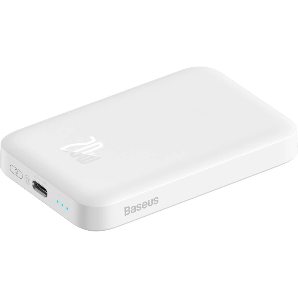Powerbank Baseus magnetyczny 6000mAh 20W + kabel USB Typ C 60W 50cm biały