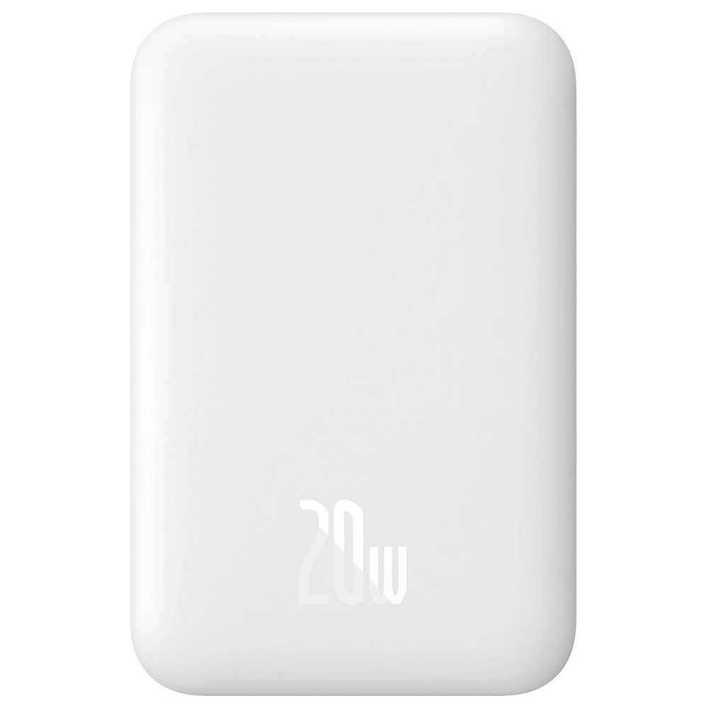Powerbank Baseus magnetyczny 6000mAh 20W + kabel USB Typ C 60W 50cm biały