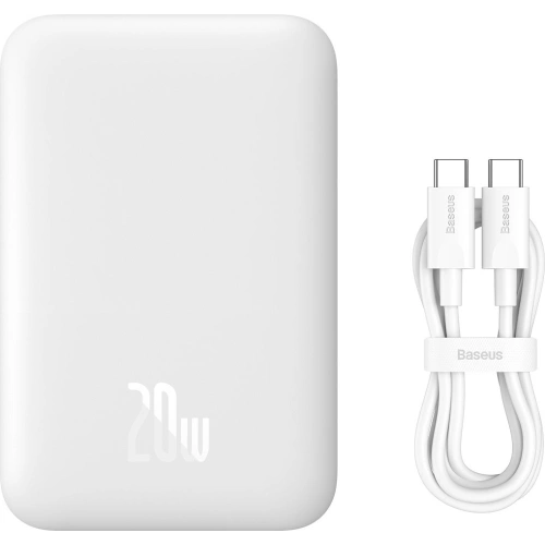 Kup Powerbank Baseus magnetisch 6000mAh 20W + USB Typ C Kabel 60W 50cm weiß - BSU3347WHT - {ean13} - Sklep Home Screen