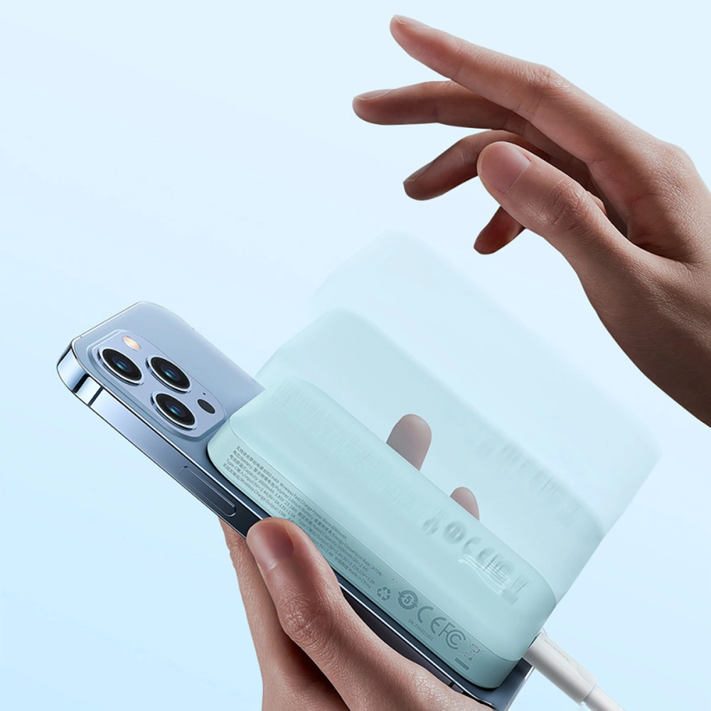 Powerbank Baseus magnetyczny 6000mAh 20W + kabel USB Typ C 60W 50cm biały