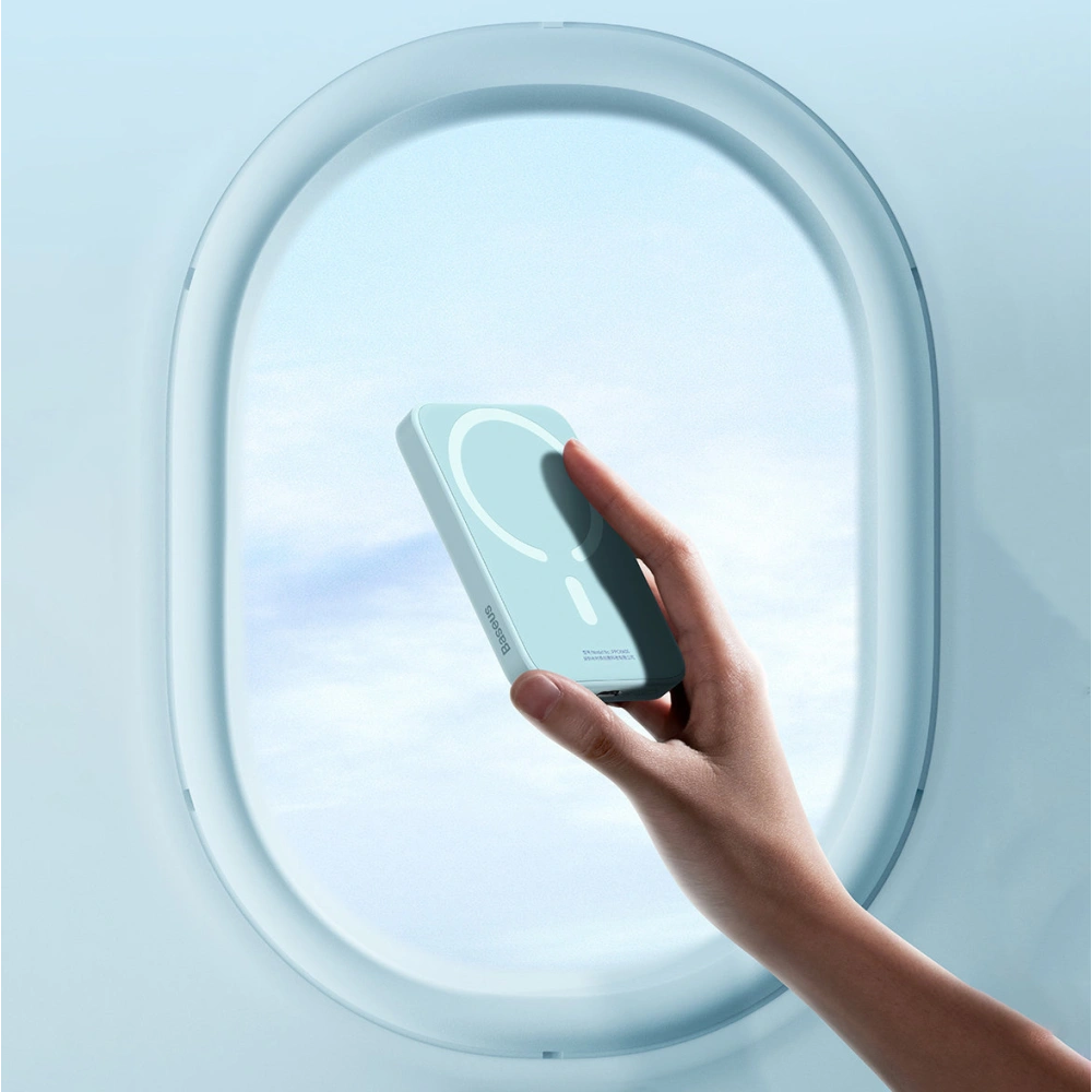 Powerbank Baseus magnetyczny 6000mAh 20W + kabel USB Typ C 60W 50cm biały