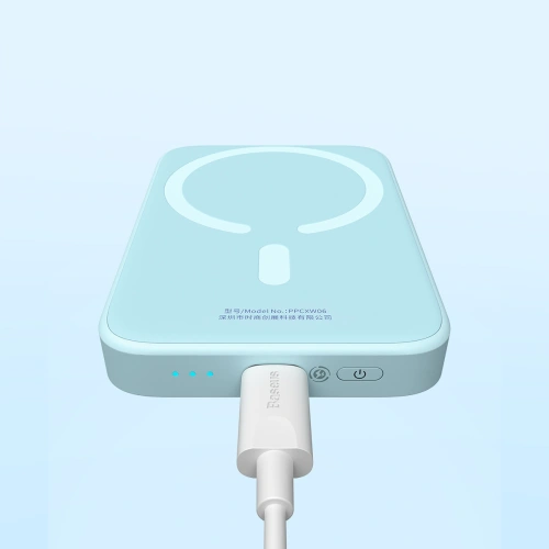 Kup Powerbank Baseus magnetic 6000mAh 20W + cablu USB Tip C 60W 50cm albastru - BSU3348BLU - {ean13} - Sklep Home Screen
