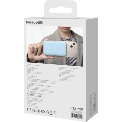 Kup Powerbank Baseus magnetic 6000mAh 20W + cablu USB Tip C 60W 50cm albastru - BSU3348BLU - {ean13} - Sklep Home Screen