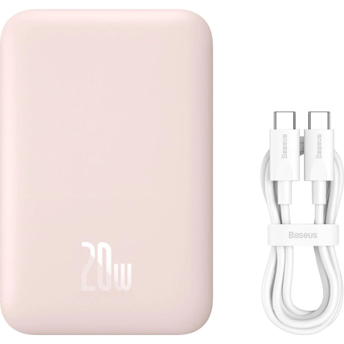 Kup Powerbank Baseus magnetický 6000mAh 20W + kabel USB Typ C 60W 50cm růžový - BSU3349PNK - {ean13} - Sklep Home Screen
