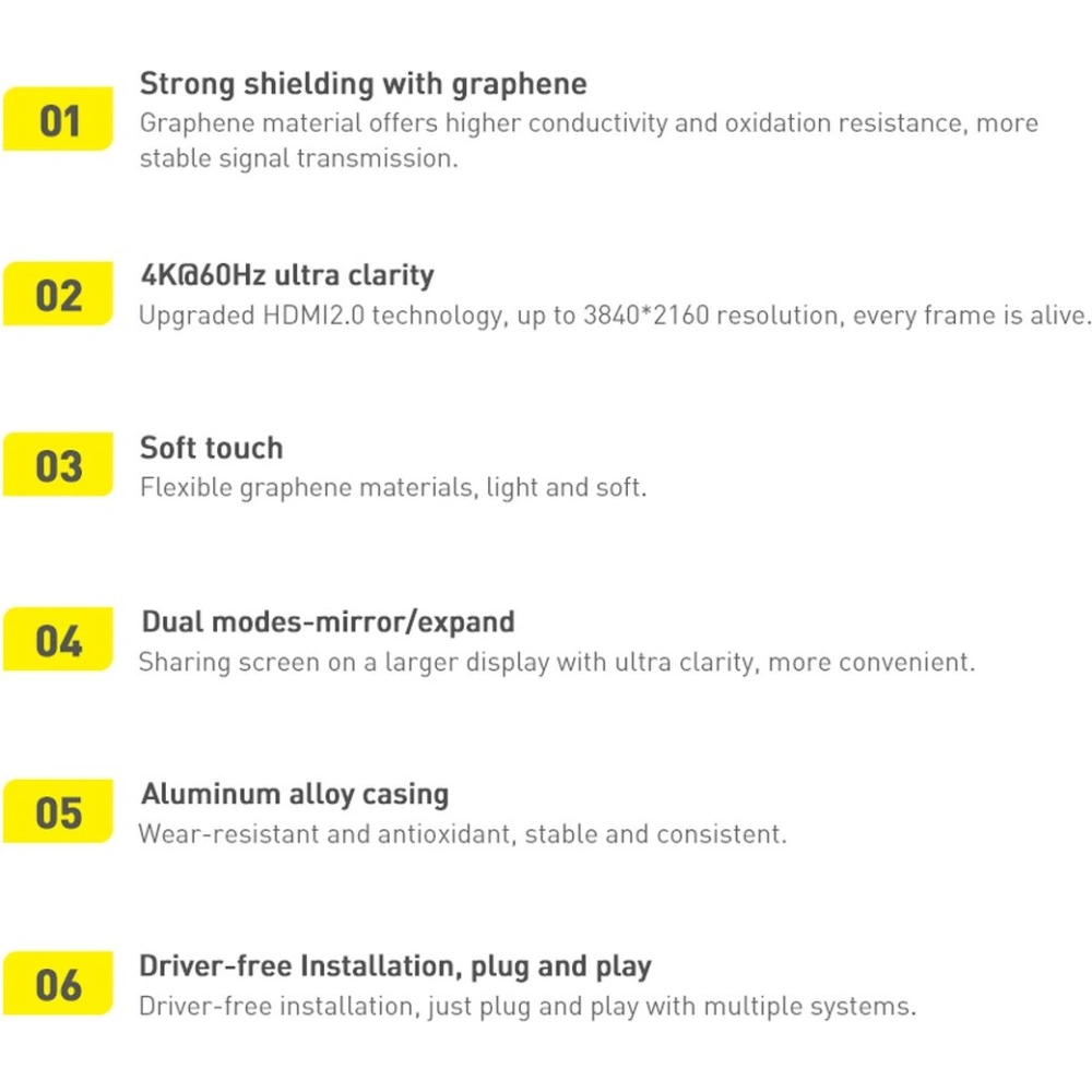 Kabel HDMI 2.0 Baseus High Definition Series 4K 60Hz 2m czarny