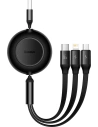 Kup Cablul retractabil 3w1 Baseus Bright Mirror 2 USB-A - micro USB + Lightning + USB-C 66W 1.1m negru - BSU3355BLK - {ean13} - Sklep Home Screen