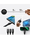 Kup Cablul retractabil 3w1 Baseus Bright Mirror 2 USB-A - micro USB + Lightning + USB-C 66W 1.1m negru - BSU3355BLK - {ean13} - Sklep Home Screen