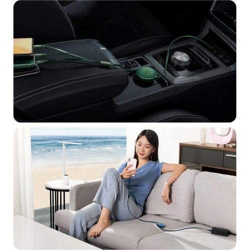Kup Cablul retractabil 3w1 Baseus Bright Mirror 2 USB-A - micro USB + Lightning + USB-C 66W 1.1m negru - BSU3355BLK - {ean13} - Sklep Home Screen