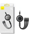 Kup Cablul retractabil 3w1 Baseus Bright Mirror 2 USB-A - micro USB + Lightning + USB-C 66W 1.1m negru - BSU3355BLK - {ean13} - Sklep Home Screen