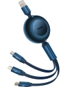 Baseus Bright Mirror 2 retractable cable 3in1 USB Type A - micro USB + Lightning + USB Type C 66W 1.1m blue