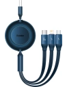Buy Baseus Bright Mirror 2 retractable cable 3in1 USB Type A - micro USB + Lightning + USB Type C 66W 1.1m blue - BSU3356BLU - {ean13} - Home Screen Store Europe