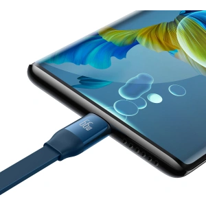 Zwijany kabel 3w1 Baseus Bright Mirror 2 USB-A - micro USB + Lightning + USB-C 66W 1.1m niebieski