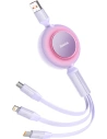 Buy Baseus Bright Mirror 2 retractable cable 3in1 USB Type A - micro USB + Lightning + USB Type C 66W 1.1m purple - BSU3357PRP - {ean13} - Home Screen Store Europe