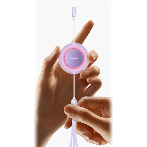 Kup Összecsukható kábel 3w1 Baseus Bright Mirror 2 USB-A - micro USB + Lightning + USB-C 66W 1.1m lila - BSU3357PRP - {ean13} - Sklep Home Screen