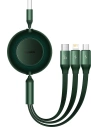 Kup Cablul retractabil 3w1 Baseus Bright Mirror 2 USB-A - micro USB + Lightning + USB-C 66W 1.1m verde - BSU3358GRN - {ean13} - Sklep Home Screen