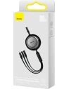 Buy Baseus Bright Mirror 2 retractable cable 3in1 USB Type C - micro USB + Lightning + USB Type C 3.5A 1.1m black - BSU3361BLK - {ean13} - Home Screen Store Europe
