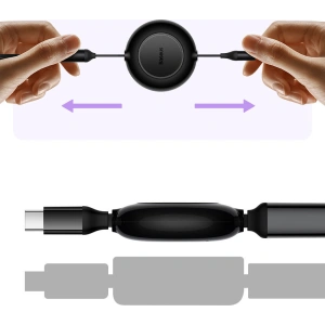 Zwijany kabel 3w1 Baseus Bright Mirror 2 USB-C - micro USB + Lightning + USB-C 3.5A 1.1m czarny