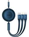 Kup Skládací kabel 3w1 Baseus Bright Mirror 2 USB-C - micro USB + Lightning + USB-C 3.5A 1.1m modrý - BSU3362BLU - {ean13} - Sklep Home Screen
