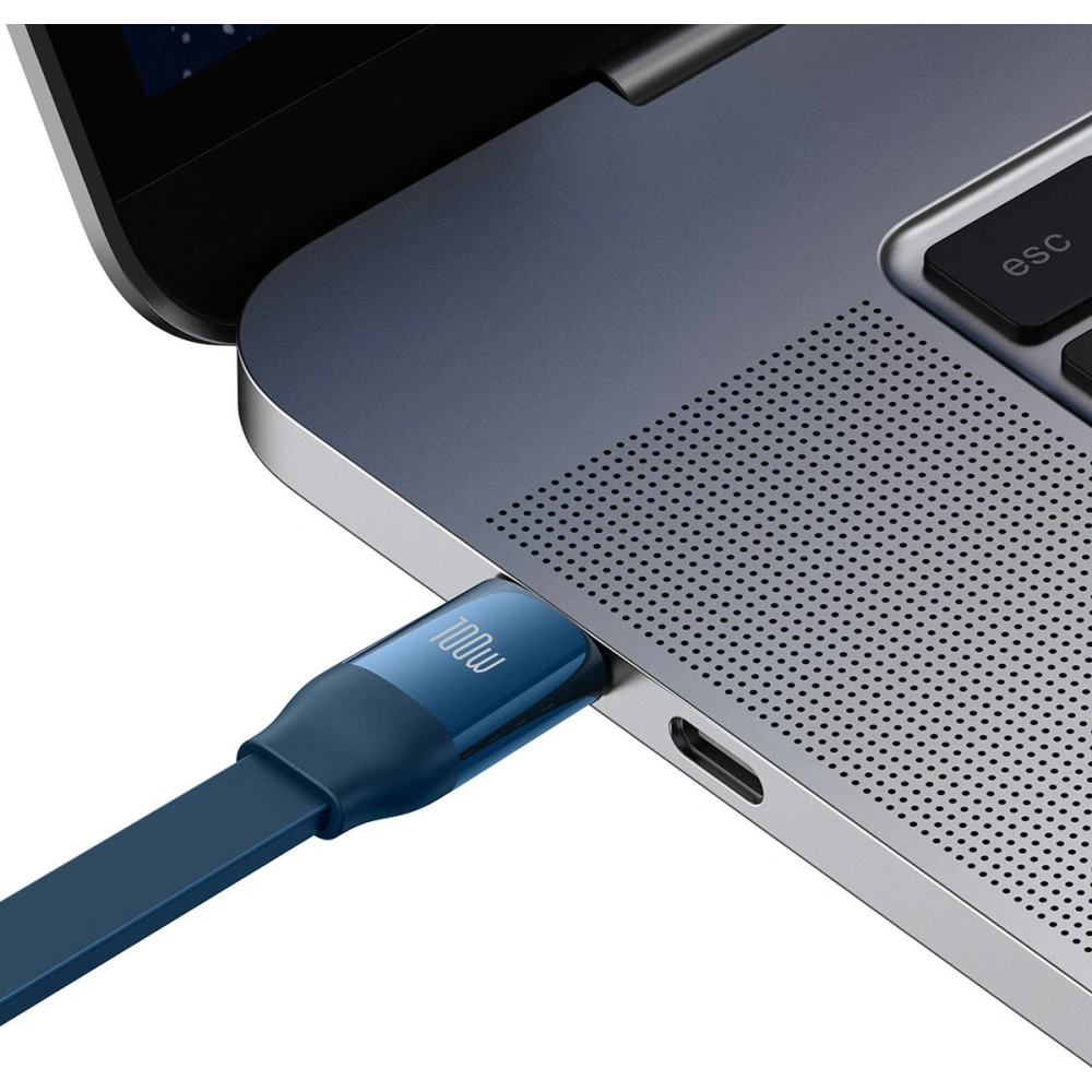 Zwijany kabel 3w1 Baseus Bright Mirror 2 USB-C - micro USB + Lightning + USB-C 3.5A 1.1m niebieski