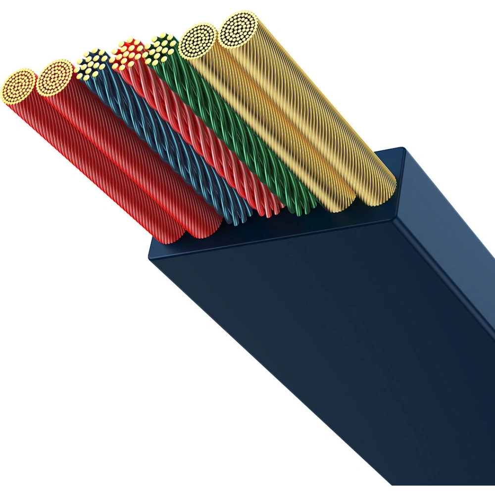 Zwijany kabel 3w1 Baseus Bright Mirror 2 USB-C - micro USB + Lightning + USB-C 3.5A 1.1m niebieski