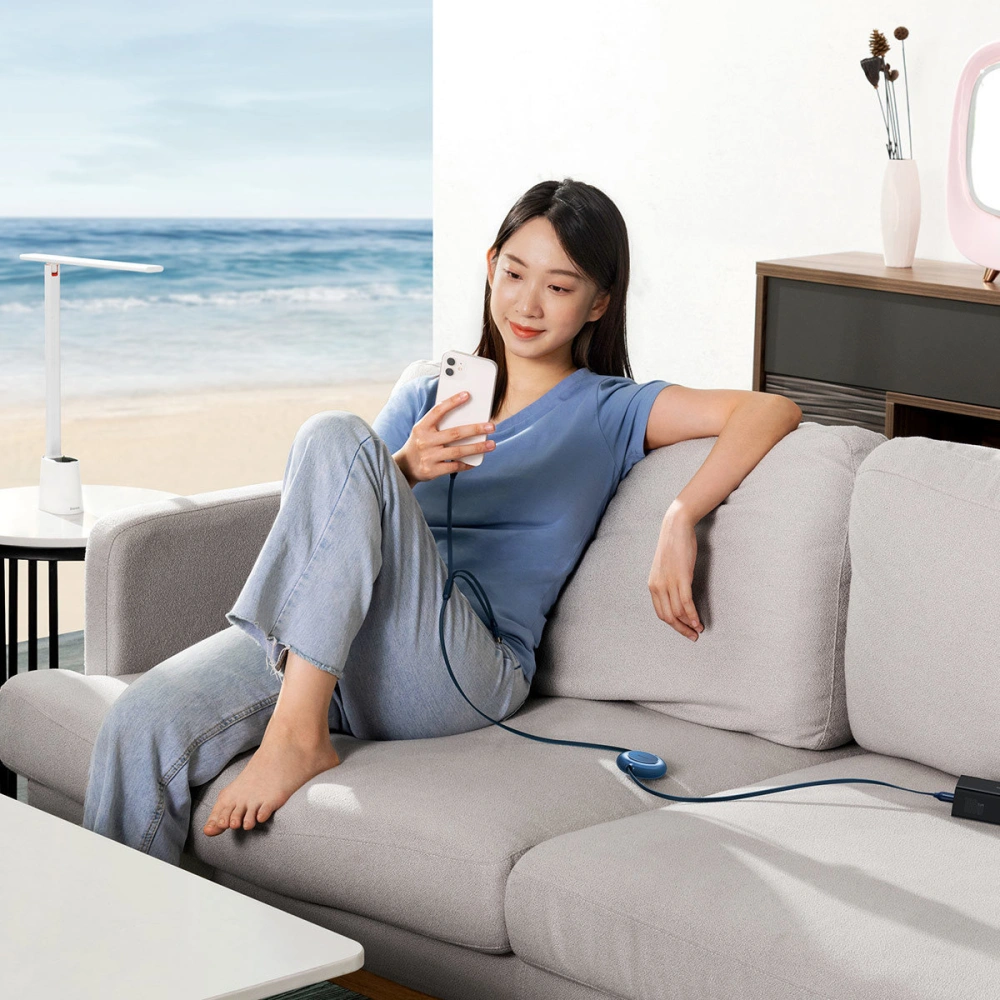 Zwijany kabel 3w1 Baseus Bright Mirror 2 USB-C - micro USB + Lightning + USB-C 3.5A 1.1m niebieski