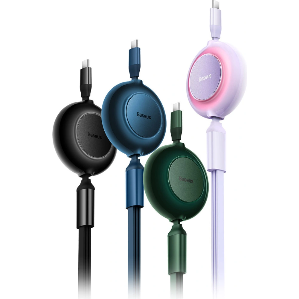 Zwijany kabel 3w1 Baseus Bright Mirror 2 USB-C - micro USB + Lightning + USB-C 3.5A 1.1m niebieski