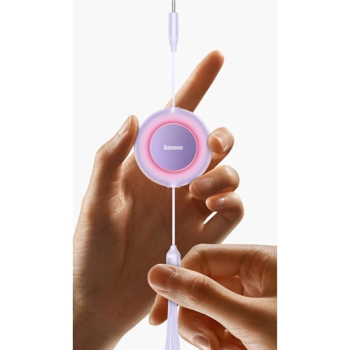 Kup Skládací kabel 3w1 Baseus Bright Mirror 2 USB-C - micro USB + Lightning + USB-C 3.5A 1.1m modrý - BSU3362BLU - {ean13} - Sklep Home Screen