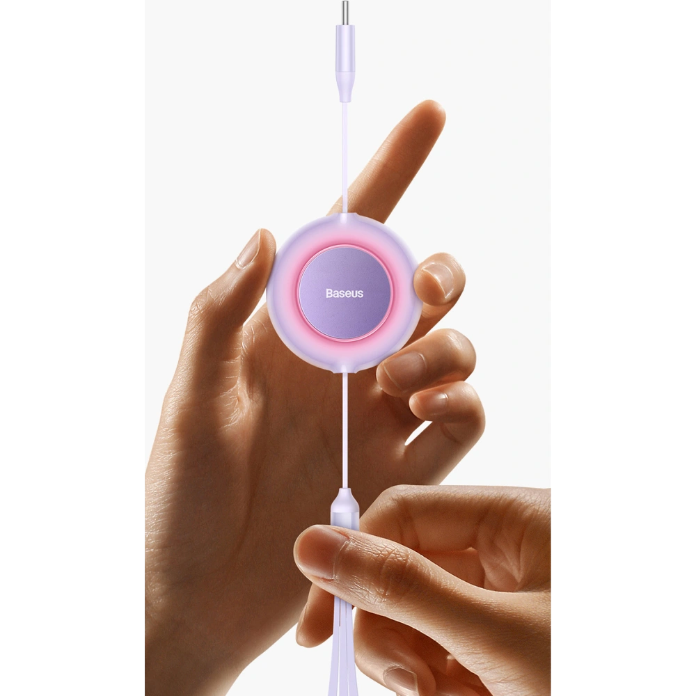 Zwijany kabel 3w1 Baseus Bright Mirror 2 USB-C - micro USB + Lightning + USB-C 3.5A 1.1m niebieski