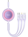 Kup Zwijany kabel 3w1 Baseus Bright Mirror 2 USB-C - micro USB + Lightning + USB-C 3.5A 1.1m fioletowy - BSU3363PRP - {ean13} - Sklep Home Screen