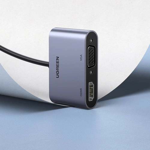 Kup Adapter UGREEN CM449 USB - HDMI 1.3 FullHD@60Hz + VGA 1.2 FullHD@60Hz grau - UGR1274GRY - {ean13} - Sklep Home Screen