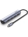 Adaptér UGREEN CM417 USB-C - HDMI / 4xUSB šedý