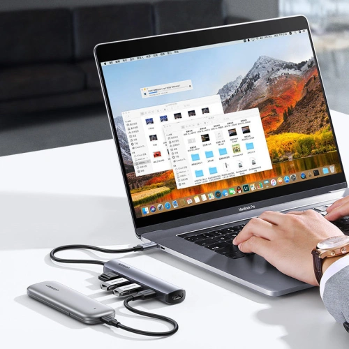 Kup Adaptér UGREEN CM417 USB-C - HDMI / 4xUSB šedý - UGR1275GRY - {ean13} - Sklep Home Screen