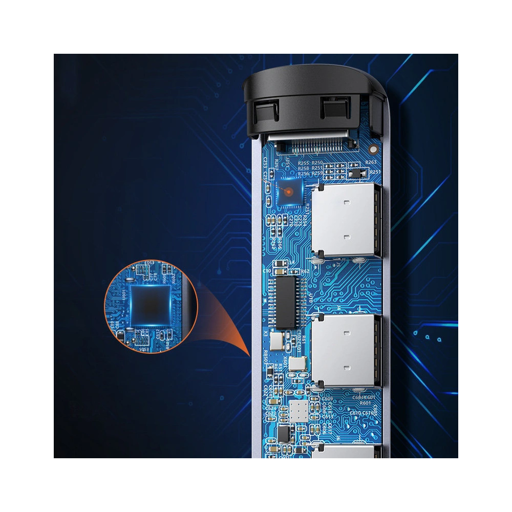 Adapter UGREEN CM417 USB-C - HDMI / 4xUSB szary