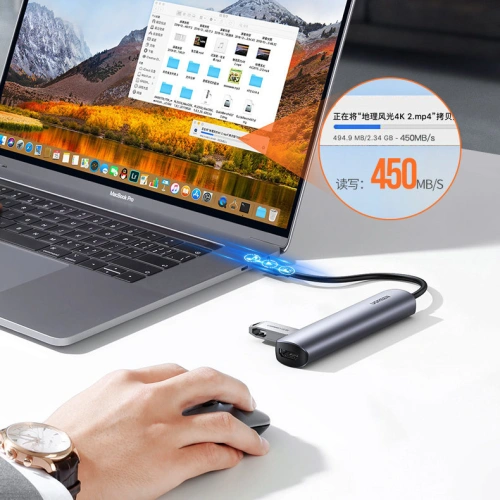 Kup Adaptér UGREEN CM417 USB-C - HDMI / 4xUSB šedý - UGR1275GRY - {ean13} - Sklep Home Screen