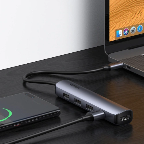 Kup Adaptér UGREEN CM417 USB-C - HDMI / 4xUSB šedý - UGR1275GRY - {ean13} - Sklep Home Screen