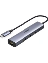 UGREEN CM475 multifunctional adapter HUB USB Type C - 3 x USB / Ethernet RJ-45 / USB Type C PD gray