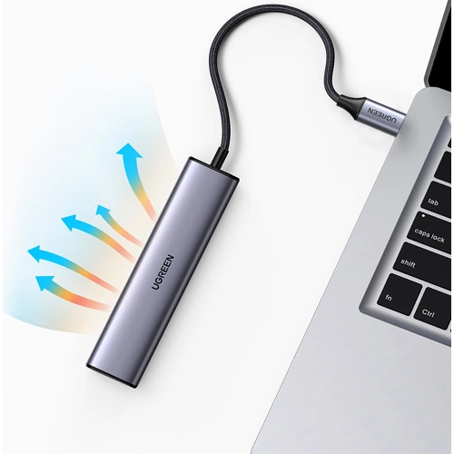 Buy UGREEN CM475 multifunctional adapter HUB USB Type C - 3 x USB / Ethernet RJ-45 / USB Type C PD gray - UGR1276GRY - {ean13} - Home Screen Store Europe