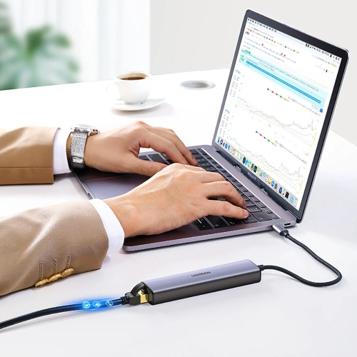 Kup Hub UGREEN CM475 USB-C - 3xUSB / Ethernet RJ-45 / USB-C PD šedý - UGR1276GRY - {ean13} - Sklep Home Screen