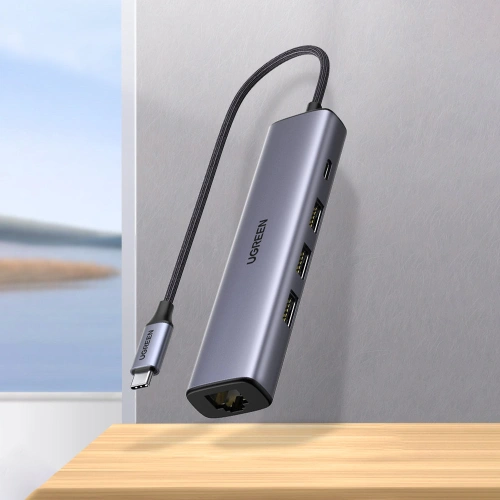 Kup Hub UGREEN CM475 USB-C - 3xUSB / Ethernet RJ-45 / USB-C PD šedý - UGR1276GRY - {ean13} - Sklep Home Screen