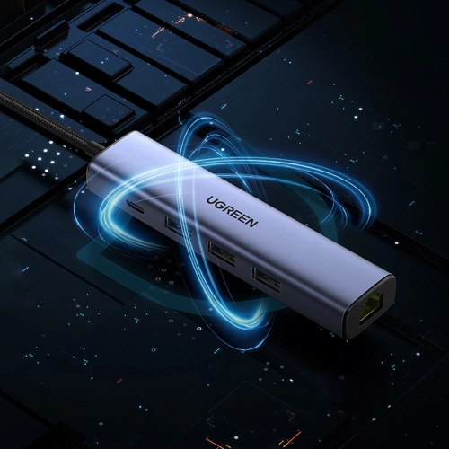 Kup Hub UGREEN CM475 USB-C - 3xUSB / Ethernet RJ-45 / USB-C PD szary - UGR1276GRY - {ean13} - Sklep Home Screen