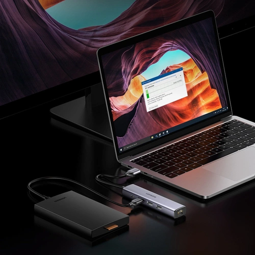 Kup Hub UGREEN CM475 USB-C - 3xUSB / Ethernet RJ-45 / USB-C PD szary - UGR1276GRY - {ean13} - Sklep Home Screen
