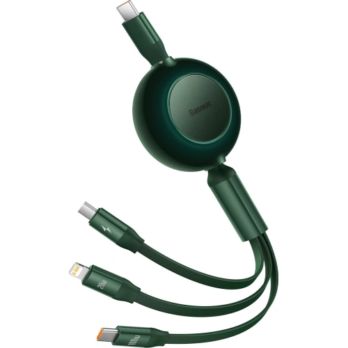 Kup Skládací kabel 3w1 Baseus Bright Mirror 2 USB-C - micro USB + Lightning + USB-C 3.5A 1.1m zelený - BSU3364GRN - {ean13} - Sklep Home Screen