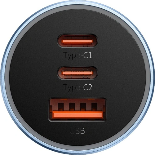 Buy Baseus Golden Contactor Pro USB-A car charger + 2x USB-C 65W blue - BSU3366BLU - {ean13} - Home Screen Store Europe