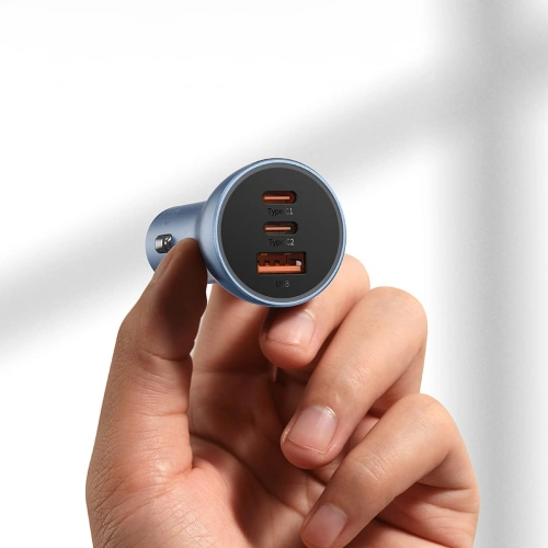 Buy Baseus Golden Contactor Pro USB-A car charger + 2x USB-C 65W blue - BSU3366BLU - {ean13} - Home Screen Store Europe