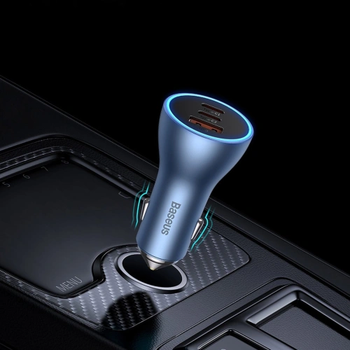 Buy Baseus Golden Contactor Pro USB-A car charger + 2x USB-C 65W blue - BSU3366BLU - {ean13} - Home Screen Store Europe