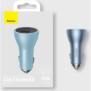 Buy Baseus Golden Contactor Pro USB-A car charger + 2x USB-C 65W blue - BSU3366BLU - {ean13} - Home Screen Store Europe
